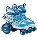 HUDORA Rollschuh My First Quad in versch. Größen & Farben - hochwertige Rollschuhe für Kinder bis 20kg - Kinder Rollschuhe größenverstellbar - sichere Einsteiger-Rollerskates mit großen Rollen 26-29 Cyan Single
