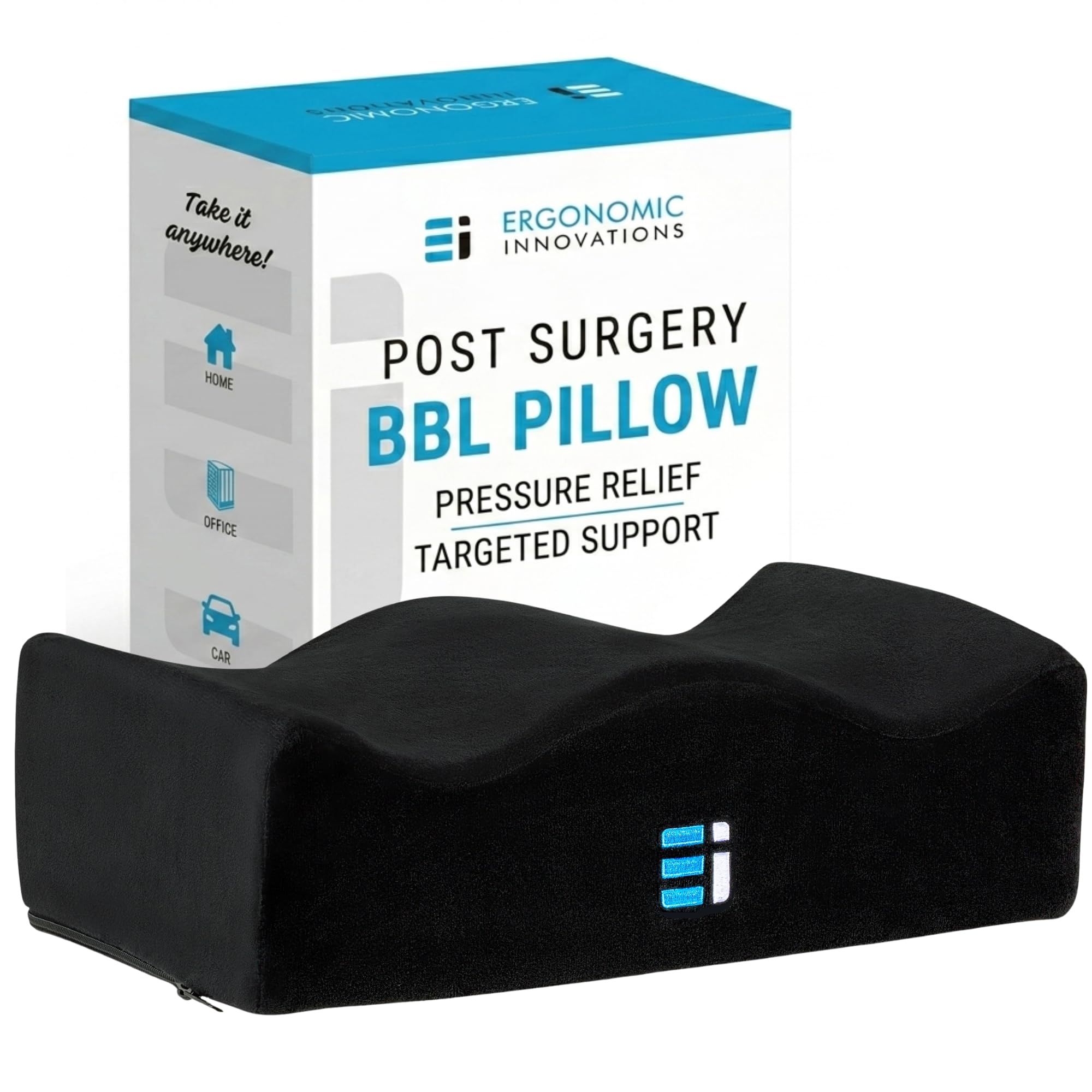 ERGONOMIC INNOVATIONS BBL - Almohada para después de la cirugía, siéntate Mejor después de tu Levantamiento de glúteos brasileño, Almohada de glúteos para recuperación postoperatoria, soporta 240