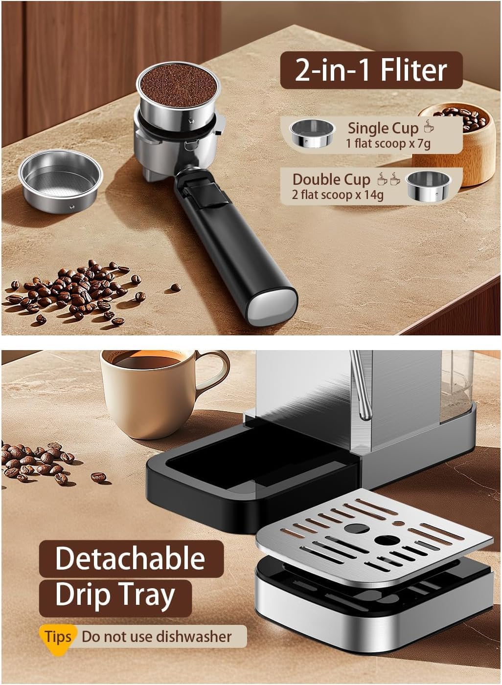 KEENSTAR 20 Bar Espresso Machine, Hot & Cold Brew Coffee Maker with Milk Frother, Touch Screen, Compact Water Tank, Expresso Coffee Machines for Lattes, Cappuccinos, Americano, Home & Office