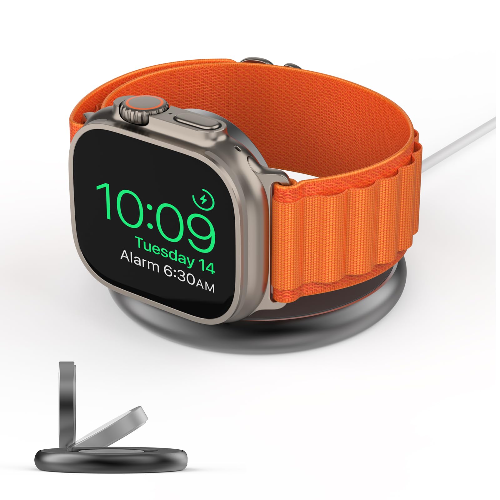 KU XIU 5W Fast Wireless for Apple Watch Charger, Aluminum Alloy Portable Magnetic Charging Station, Compatible with iWatch Series Ultra/Ultra2/9/8/7/6