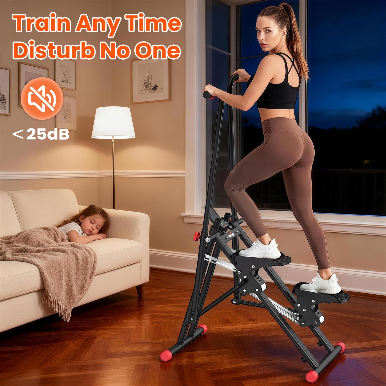 RELIFE REBUILD YOUR LIFE Máquina de Stepper Escaladora Vertical Escalador para Escaleras Deportes Plegable Fitness para Casa Apartamento Entrenamiento Cardio