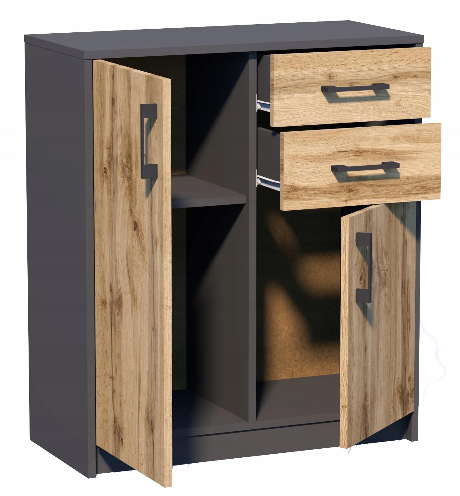 Scaffale Legno 4 Livelli Con Cassetto - Libreria 60x38x120cm, Capacit&agrave; 90kg, Antiribaltamento, Nero