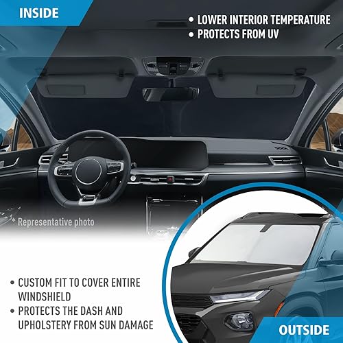Miniatura 5 de CLIM ART Parasol para parabrisas para Chevrolet (Chevy) Trailblazer 2021-2024  Parasol plegable a medida, protector solar del vehículo, cubierta