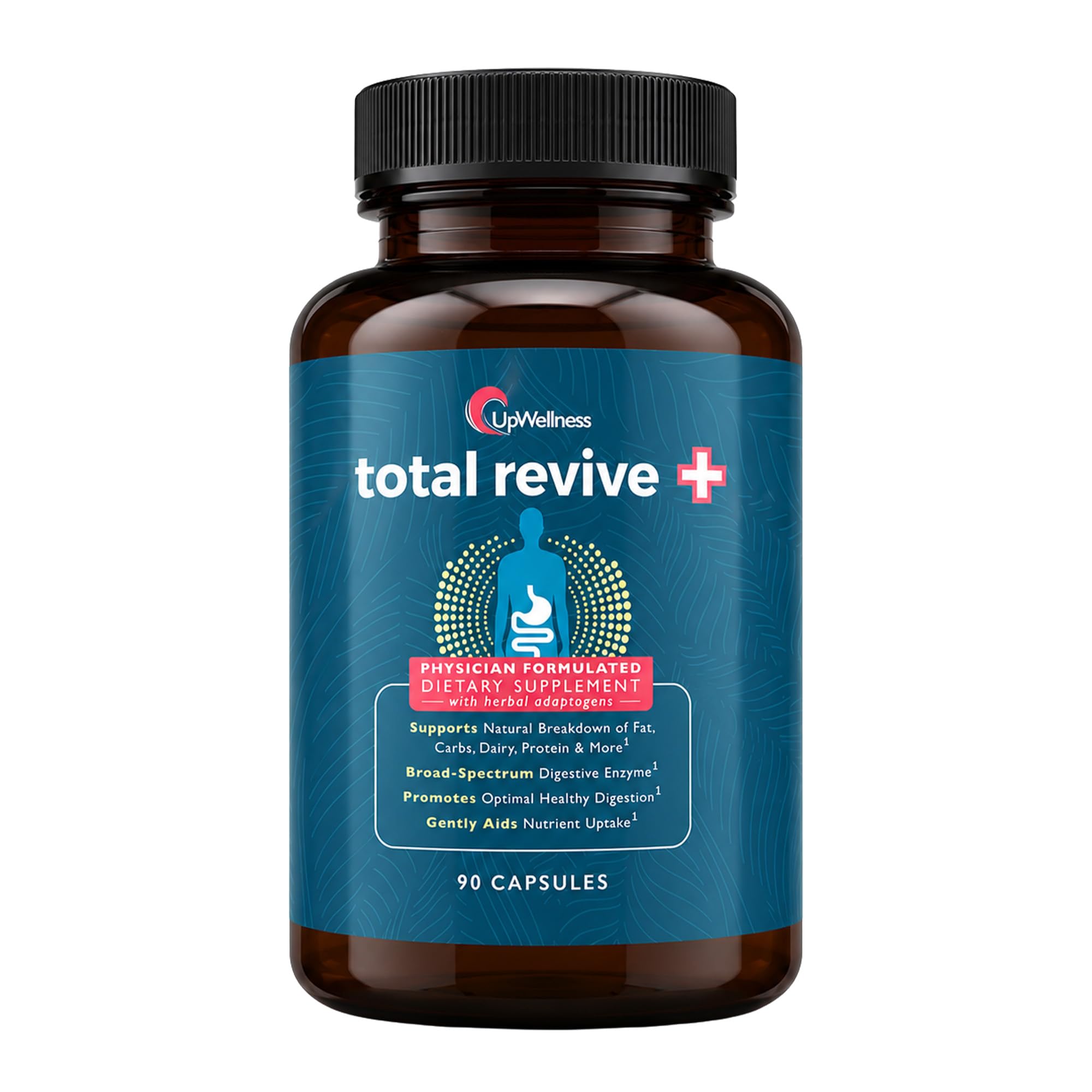 UpWellness Total Revive+ Digestive Enzymes Supplement, 90 Count