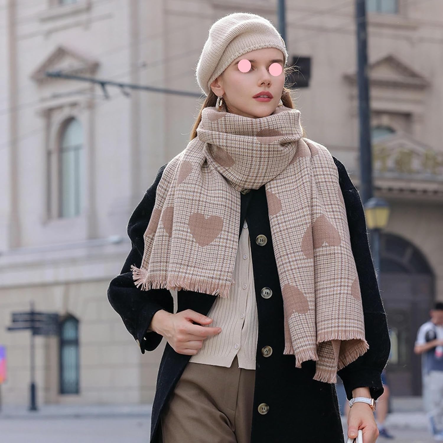 Sciarpa da donna autunno e inverno calda comoda, scialle oversize