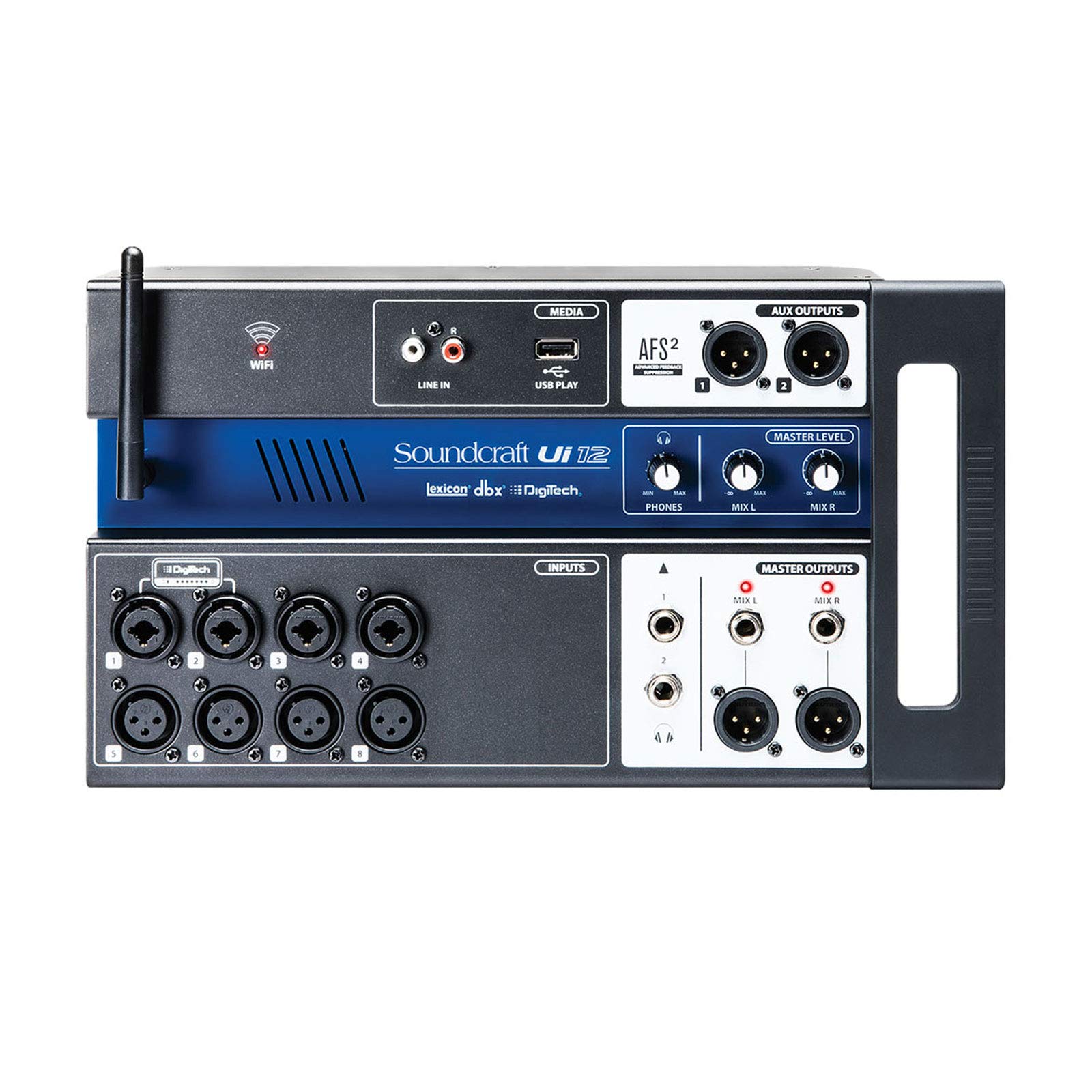 Soundcraft Ui12 Digitaler Mischer mit 12 Kanälen und Fernsteuerung, schwarz Kanal 12 12 Channel Schwarz