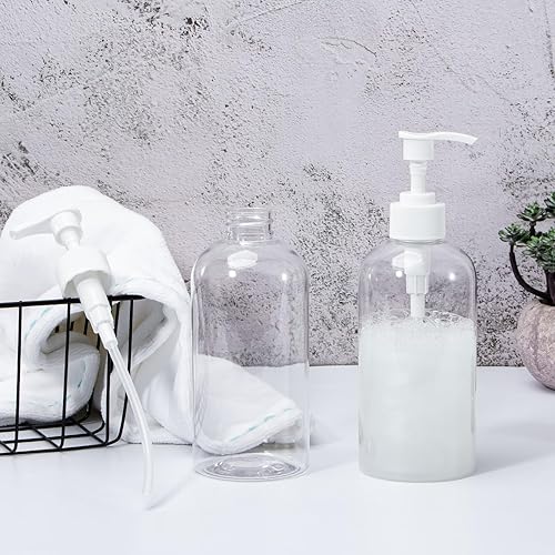 Miniatura 8 de Yebeauty Dispensador de botellas con bomba, paquete de 2 unidades de 13.5 oz13.5 fl oz, dispensador de jabón para loción para platos, contenedor de
