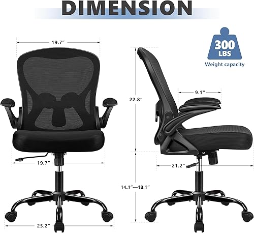 Miniatura 3 de Winrise Silla de oficina, silla de escritorio, silla ergonómica de malla para computadora, sillas de escritorio de oficina en casa, silla giratoria