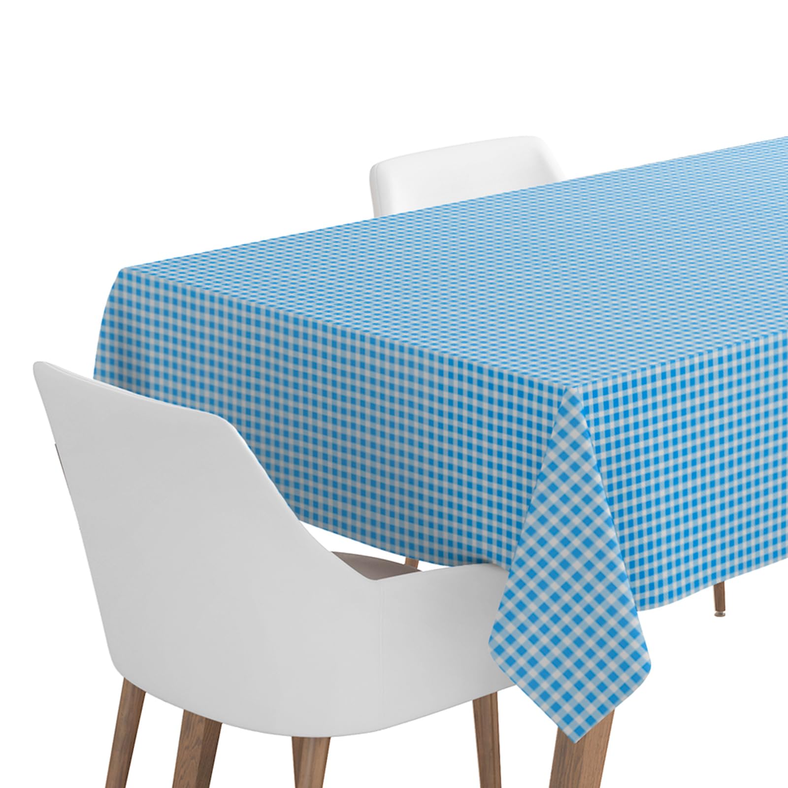 Pack 10 uds (50m) Mantel Rollo Papel Vichy Azul - 1,2 x 5 m - Manteles Desechables Cuadros - Mantel Mesa Exterior - Celebraciones y Eventos - Biodegradable Y RECICLABLE