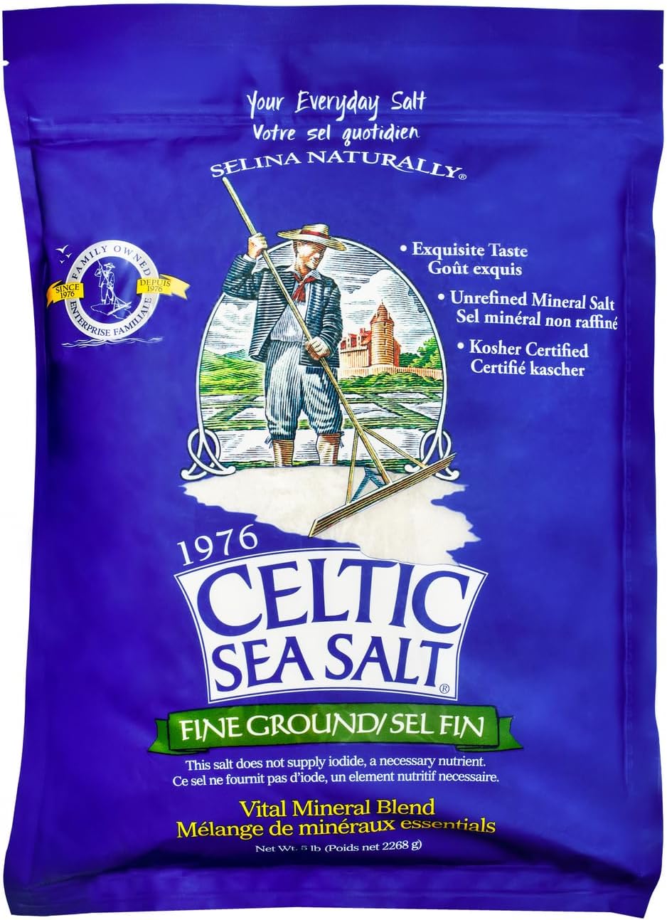 Fine Ground Classic – (1) 5 Pound Bag of Nutritious, Great for Cooking, Baking, Pickling, Finishing and More, Pantry-Friendly, Gluten-Free, Kosher and Paleo-Friendly