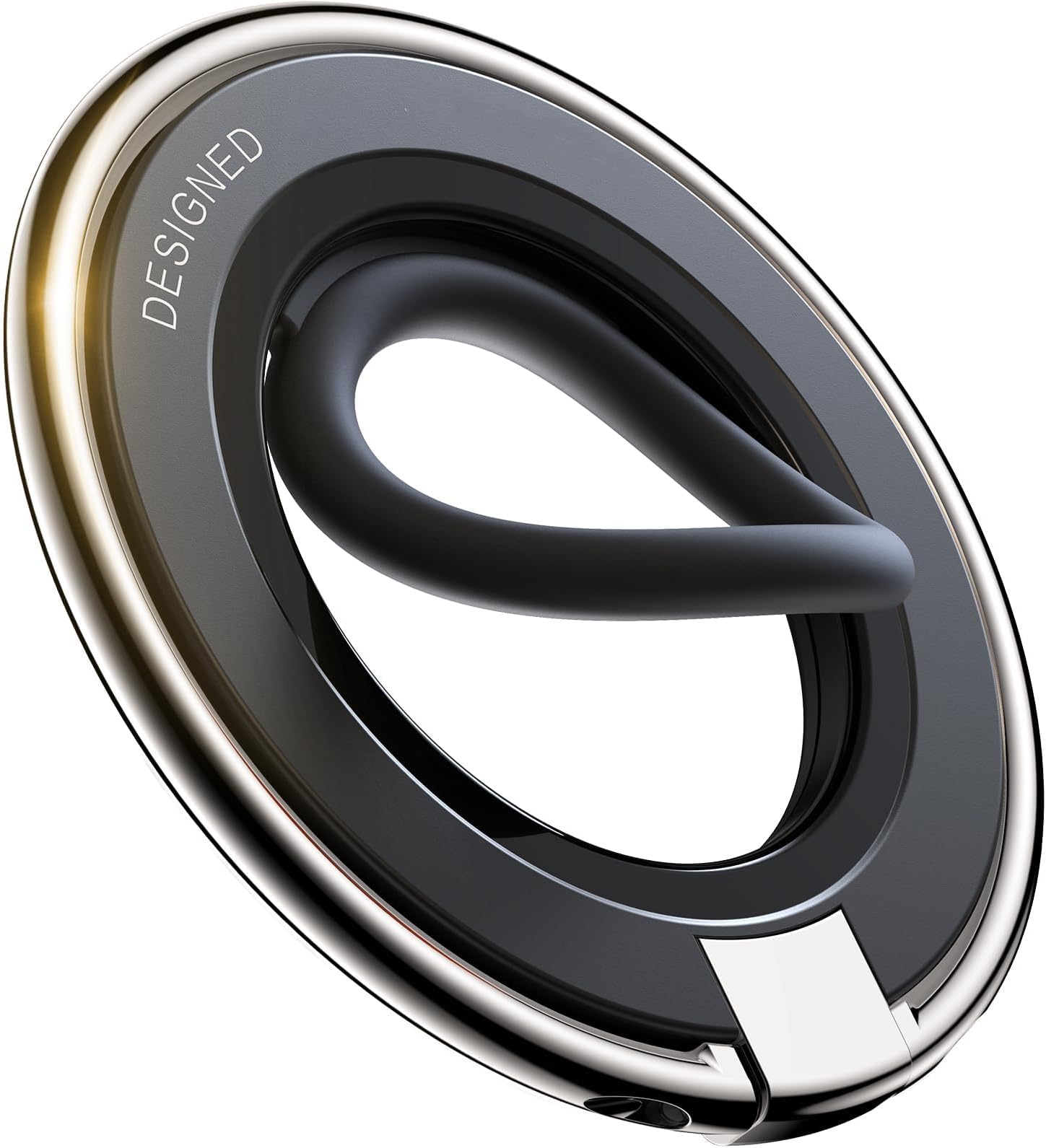 Durable Silicone Ring Mag-safe Phone Grip Holder Kickstand, Magnetic Phone Ring Holder Stand, Compatible with Wireless Charging for iPhone 15 14 13 12/Pro/Max/Plus and Other All Smartphones (Black)
