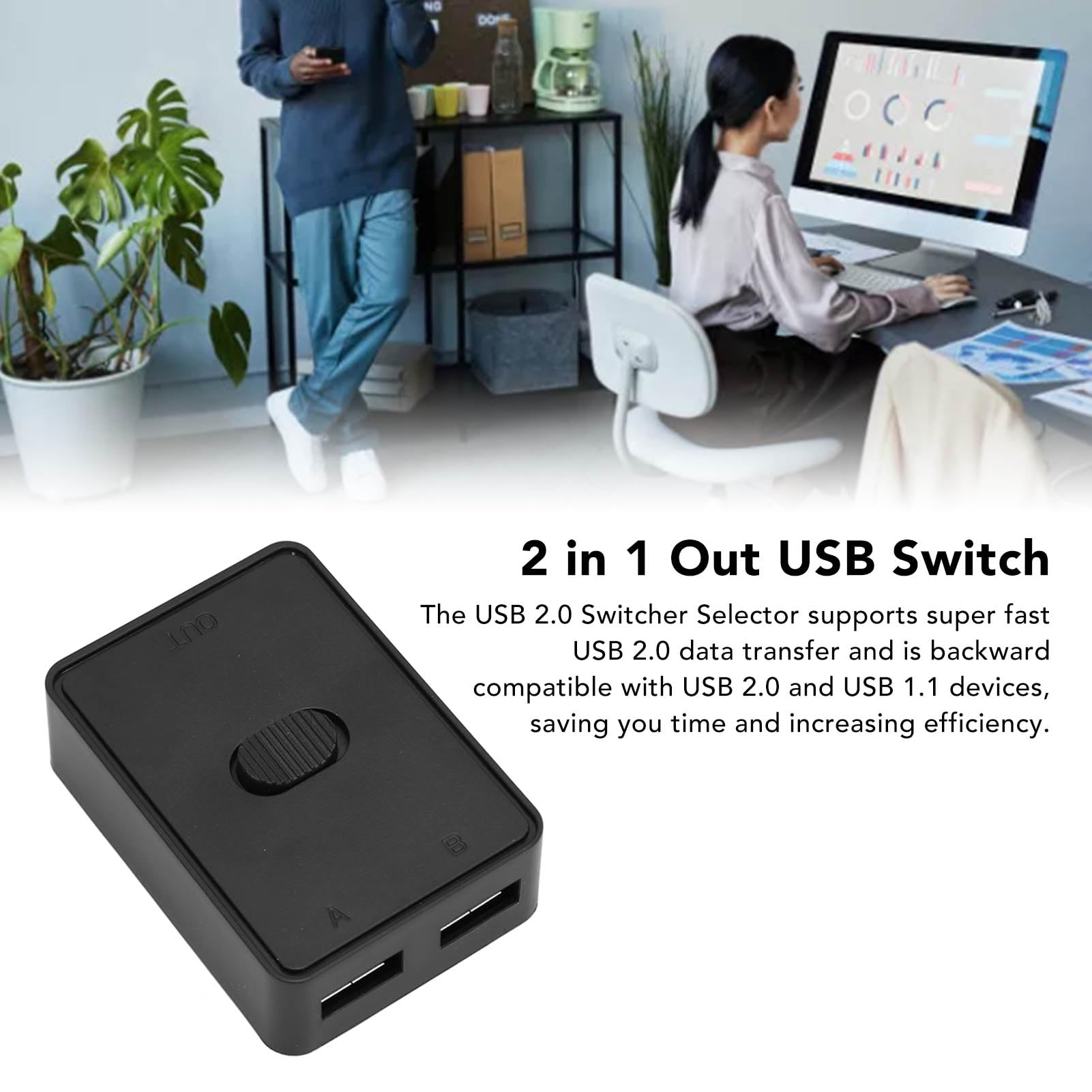 Przełącznik Dwukierunkowy USB 3.0, Dwukierunkowy Przełącznik Przełącznika USB 2 na 1 lub 1 na 2 Wyjścia, Kompatybilny z Systemami Mac i Linux