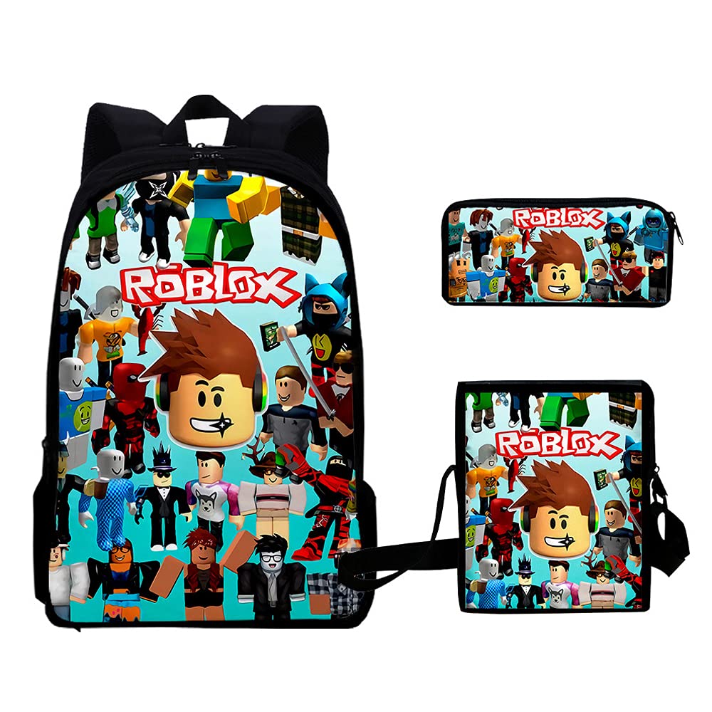 TerranShcool Backpack with Lunch Box Pencil Case Large capacity Bookbag Laptop Backpack Travel Bag for Kids Boys Teens, M