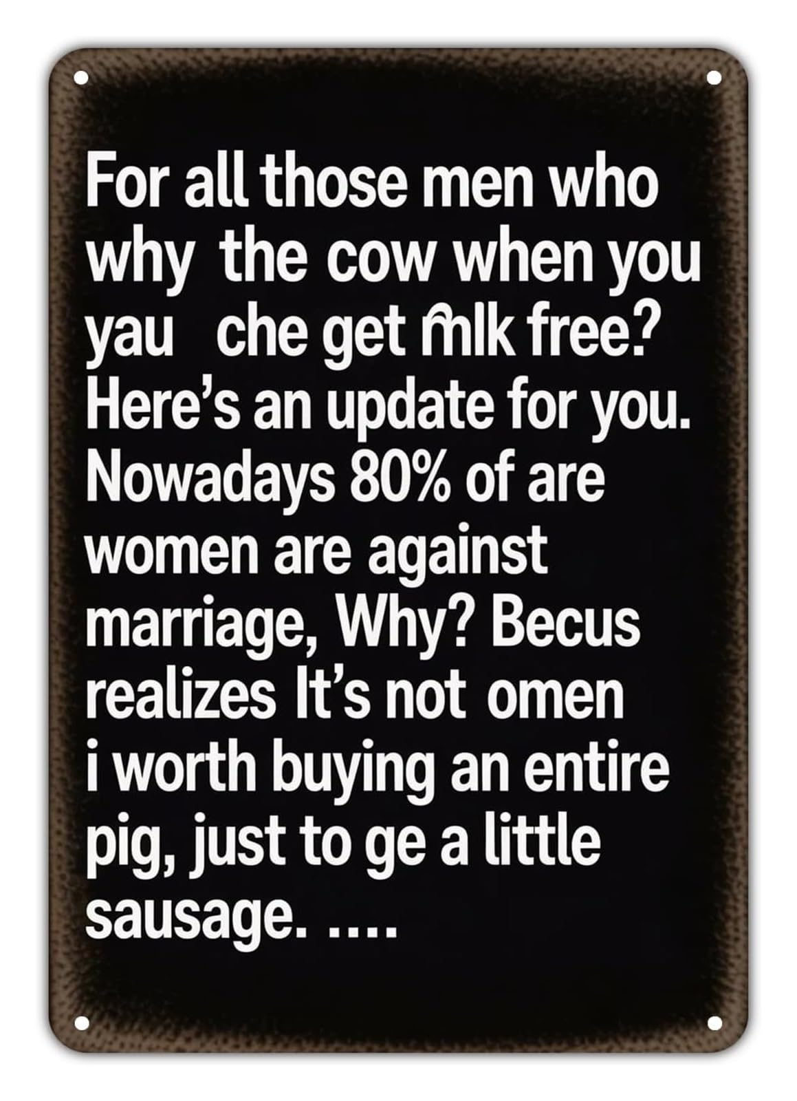 Icyjrfhltf One Color Sarcastic Marriage Advice Metal Tin Sign Witty Couple Quote Wall Decor For Home Office Porch Husband Wife Funny Gift Plaque 8 X 12 Inch