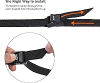 Vista 4 de Ayaport Correas de amarre con hebillas ajustables con hebilla de leva de amarre correa de cincha para embalaje negro, paquete de 4
