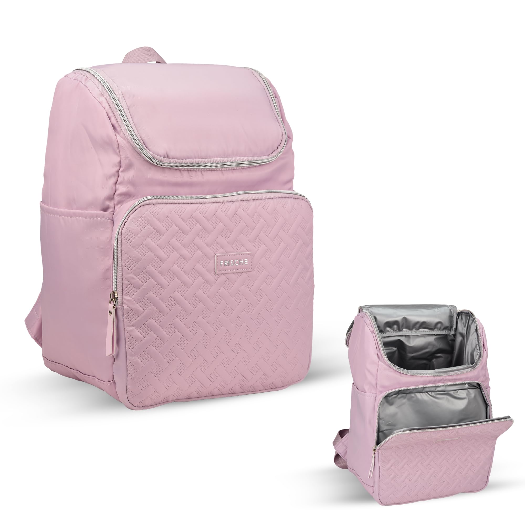 Insulated Cooler Backpack 17L – Lightweight Thermal Lunch Backpack for Office, Travel, Picnic, Beach & Hiking, 3‑Layer Leak‑Resistant Lining, Keeps Food Cold & Hot, Stylish Daypack (Pink)-picture-18