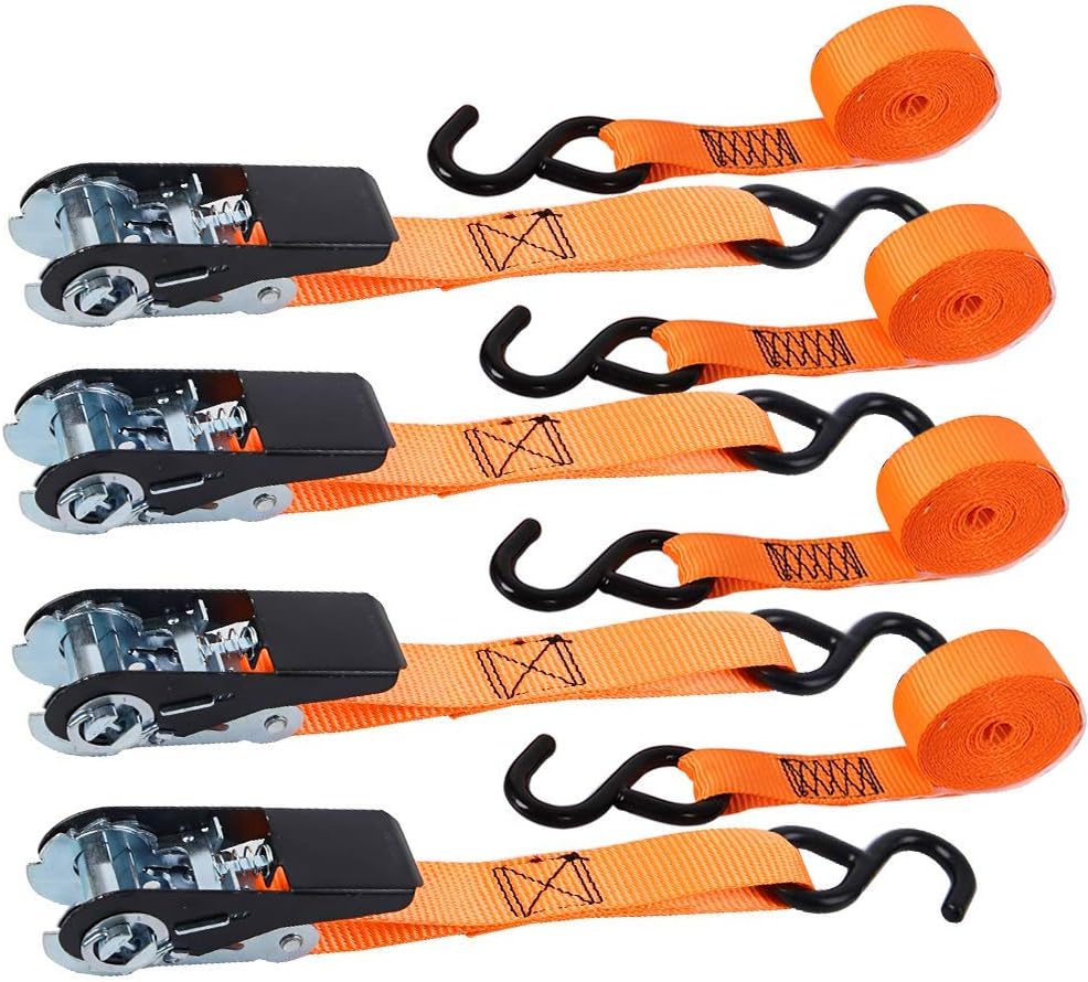 XSTRAP Ratchet Tie Down Straps - 4 Pk - 10 Ft- 300 Lbs Load Cap- 900 Lbs Break Strength-Cargo Straps for Moving Appliances, Lawn Equipment, Motorcycle, Orange : Tools & Home Improvement