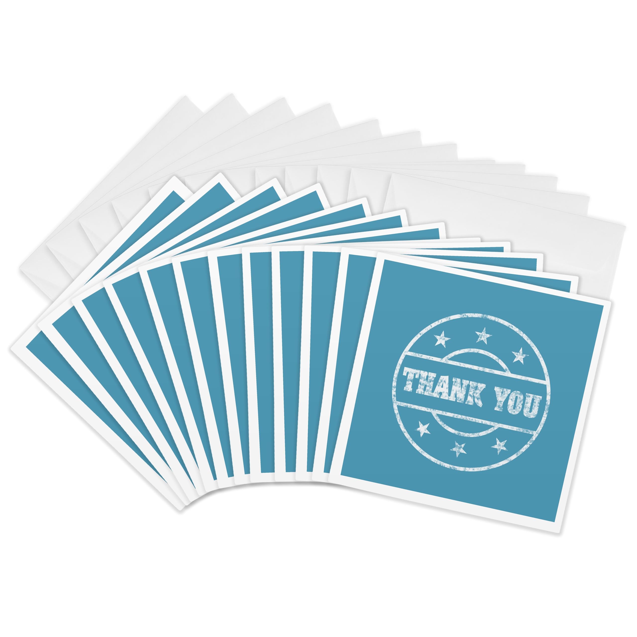 3dRose gc_192677_2 6 x 6-Inch "Stars Thank You" Greeting Card (Set of 12)