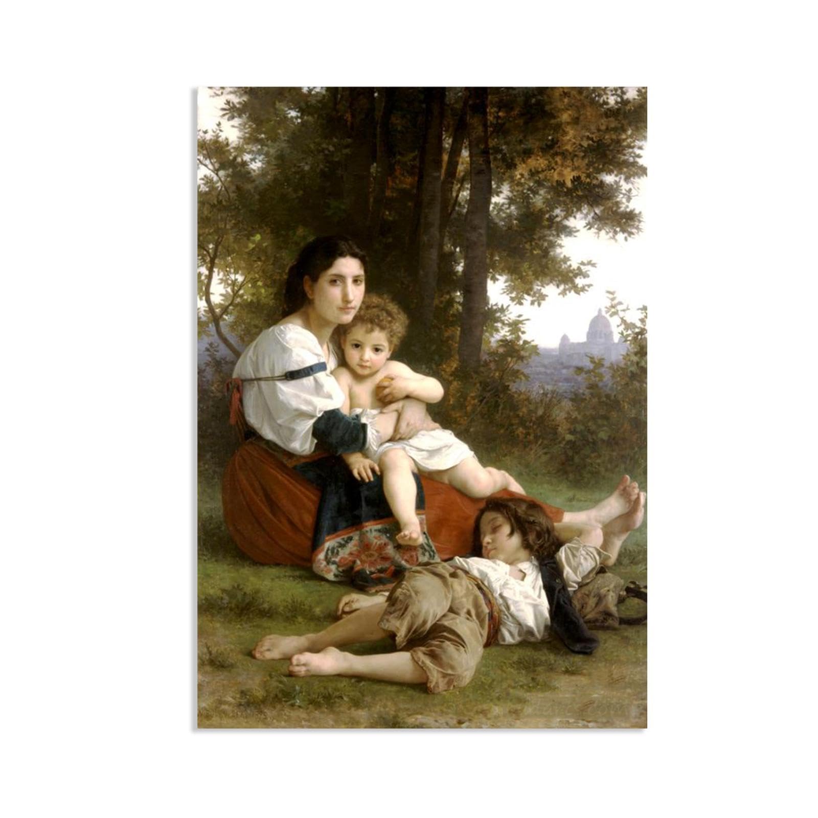 RXNHGJDS William-Adolphe Bouguereau Wall Art Rest Classical Art Prints Picture Famous Artwork Wall Decor for Living Room Bedroom Bathroom Home Decor 90x60cm frameless