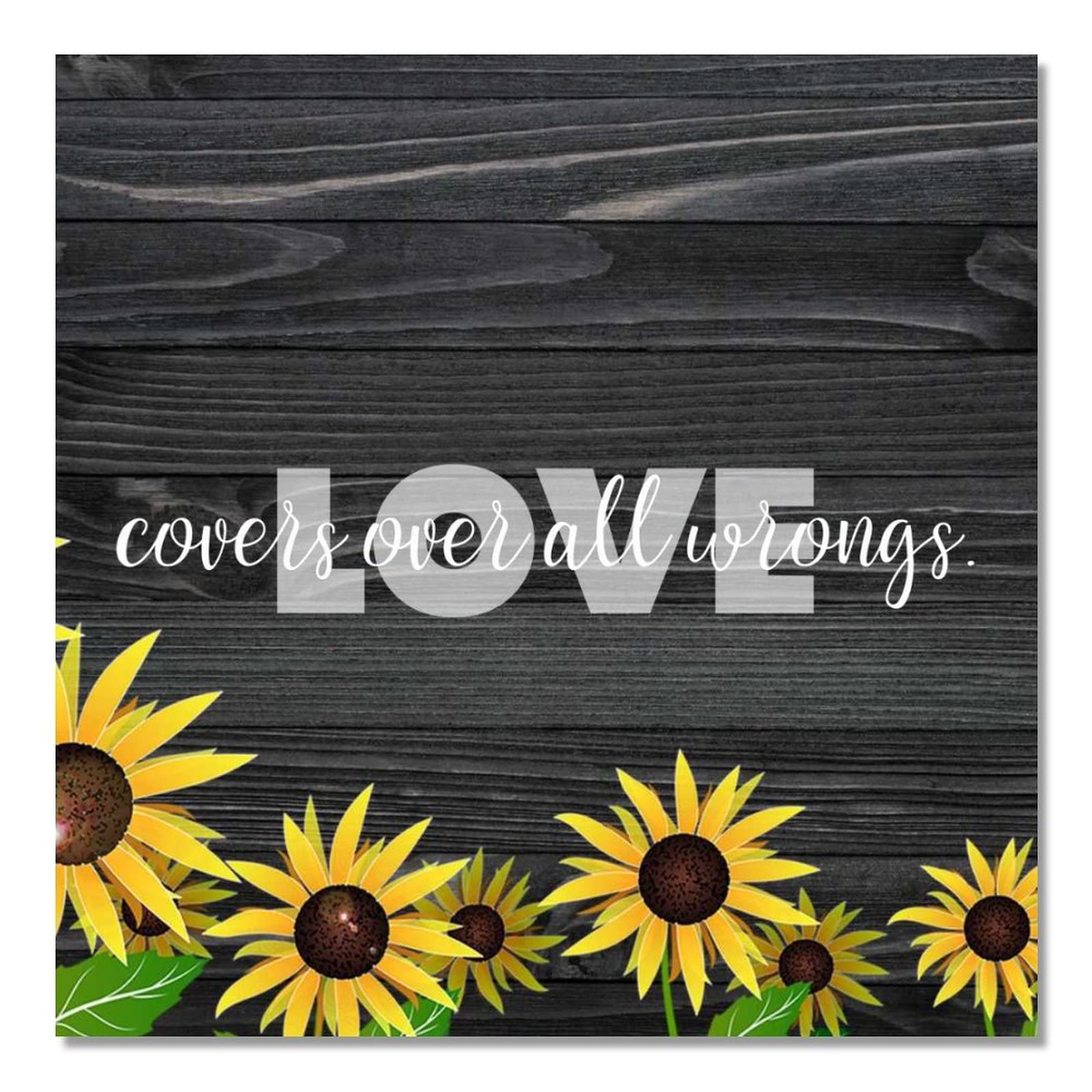 Plaque en bois avec tournesol haut de gamme, tableau rustique pour maison élégante