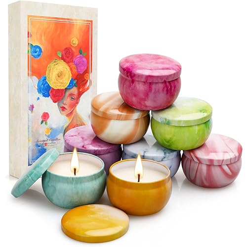 Candles Gifts for Women, 8 Pack 2.5oz Scented Candles for Home, Soy Wax Aromatherapy Candle Set for Stress Relief, Birthday Gift for Friends, Gift for Christmas Day