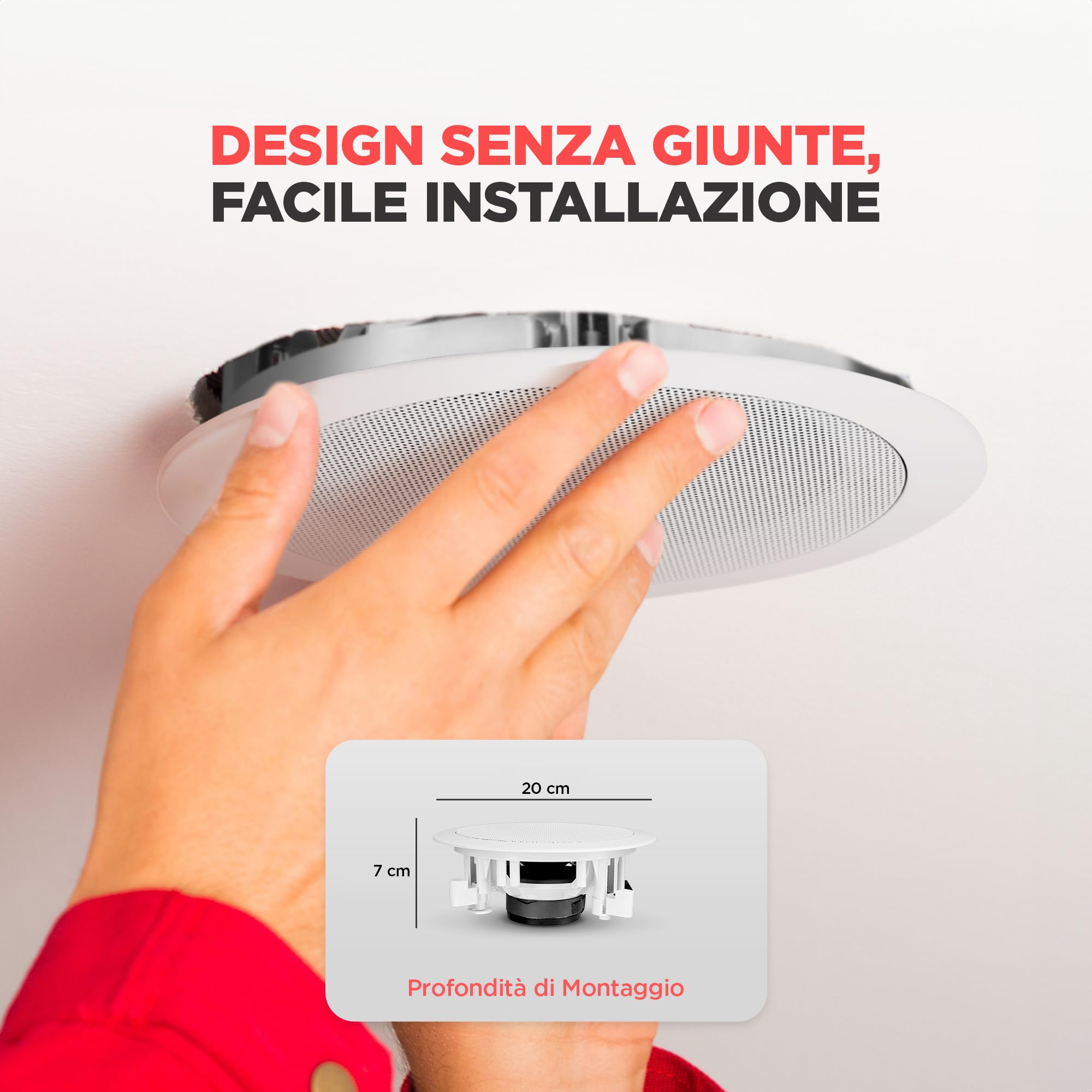 Pyle Altoparlanti Casse Audio da Incasso a Soffitto Bianchi 13,3 cm Coppia 2 Vie 150 Watt 80Hz–20kHz