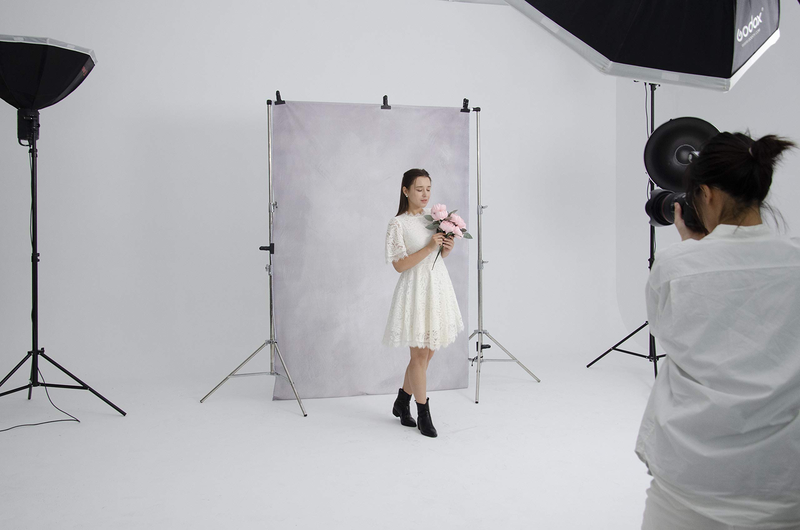 Kate 1.5x2.2m Photo Backdrop Grigio Astratto Texture Fotografia Sfondo Microfibra Retro Grigio Colore Solido Fondali per Studio neonato