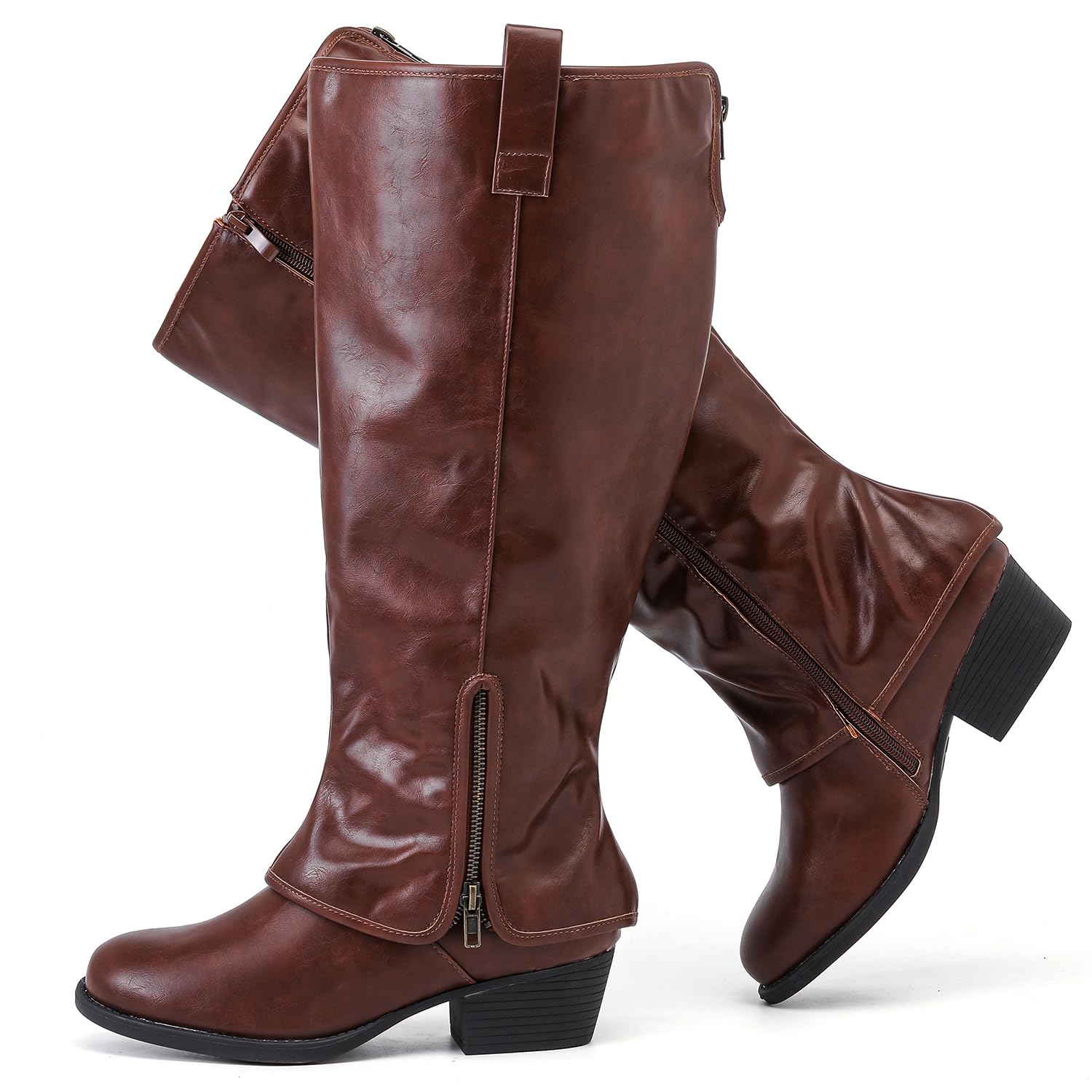 luoika Women's Extra Wide Calf Cowboy Knee High Boots-picture-29