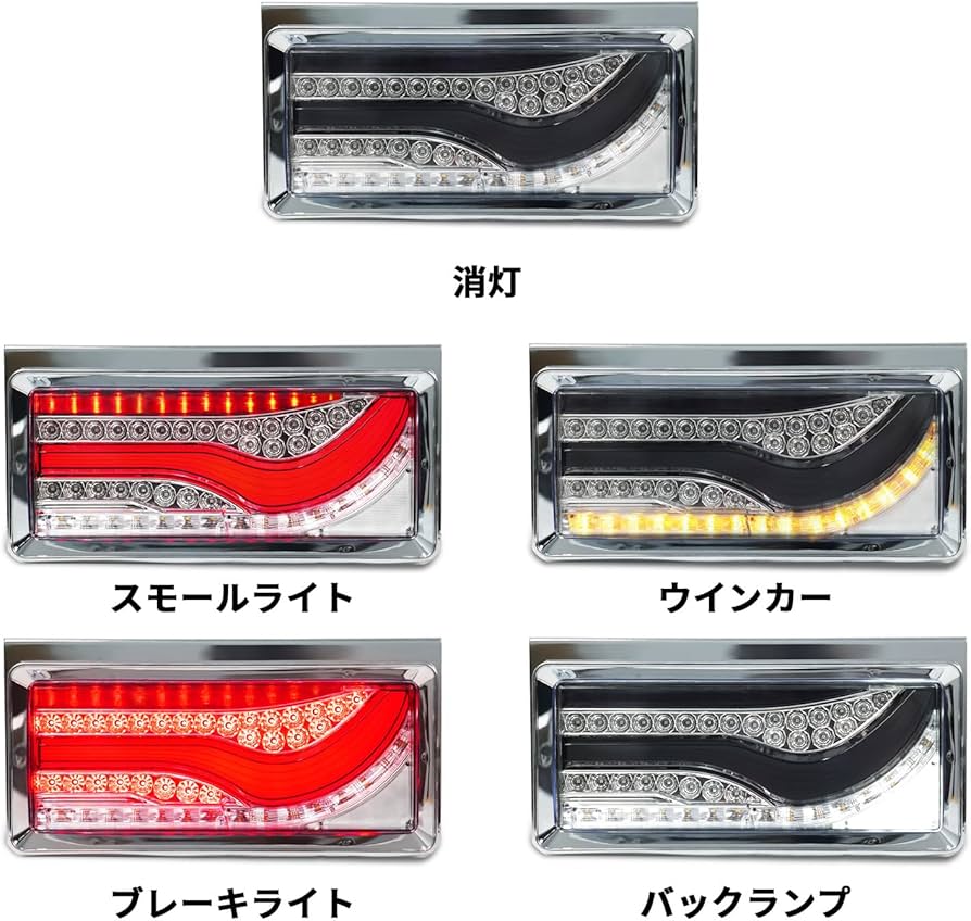 Amazon | 汎用トラックテールランプ LED リアコンビネーションランプ