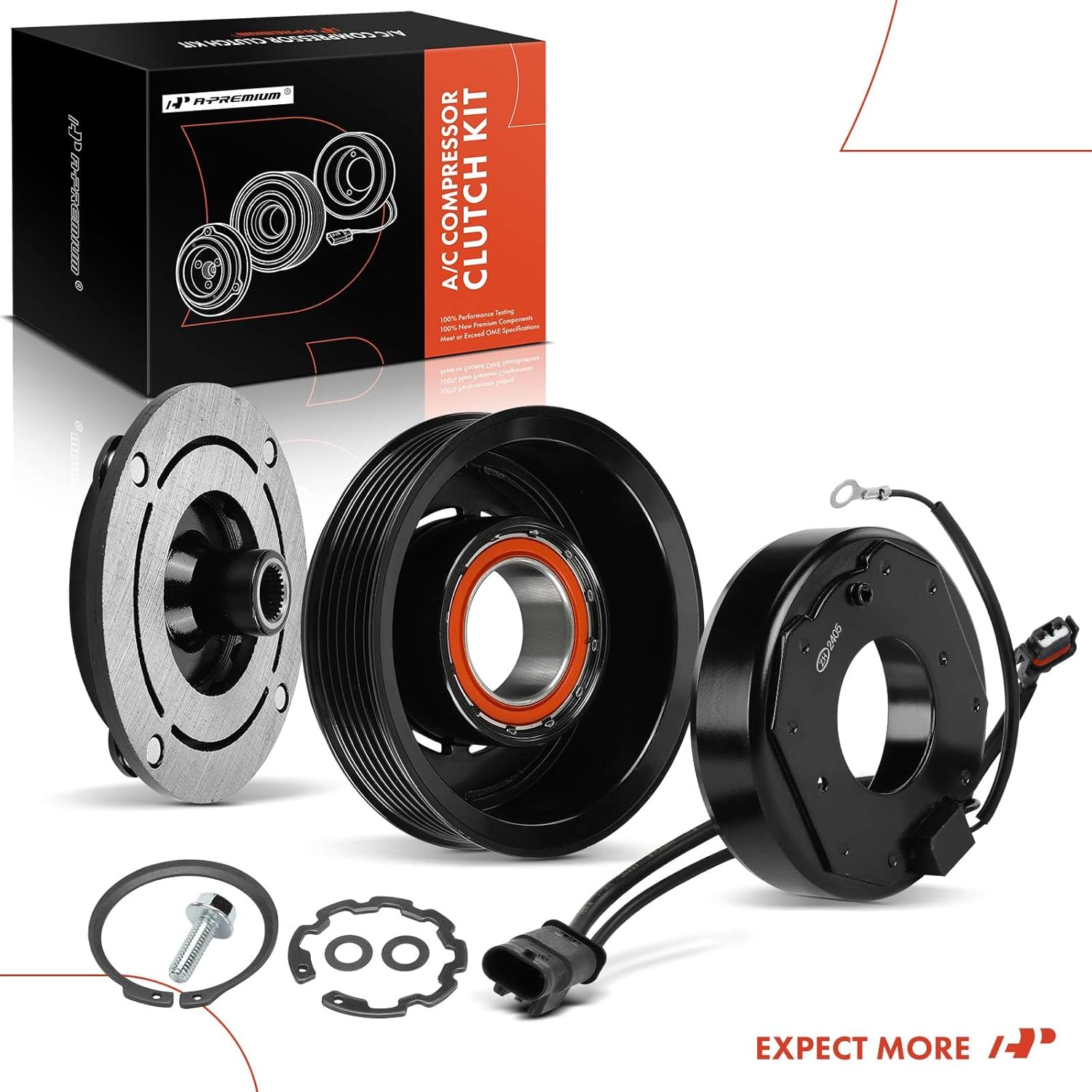 A-Premium Air Conditioner AC Compressor Clutch Kit Compatible with Mercedes-Benz C-Class, E-Class, GLE-Class, Sprinter, GL-Class, GLC-Class, S-Class, GLS-Class, SL-Class & Freightliner Sprinter