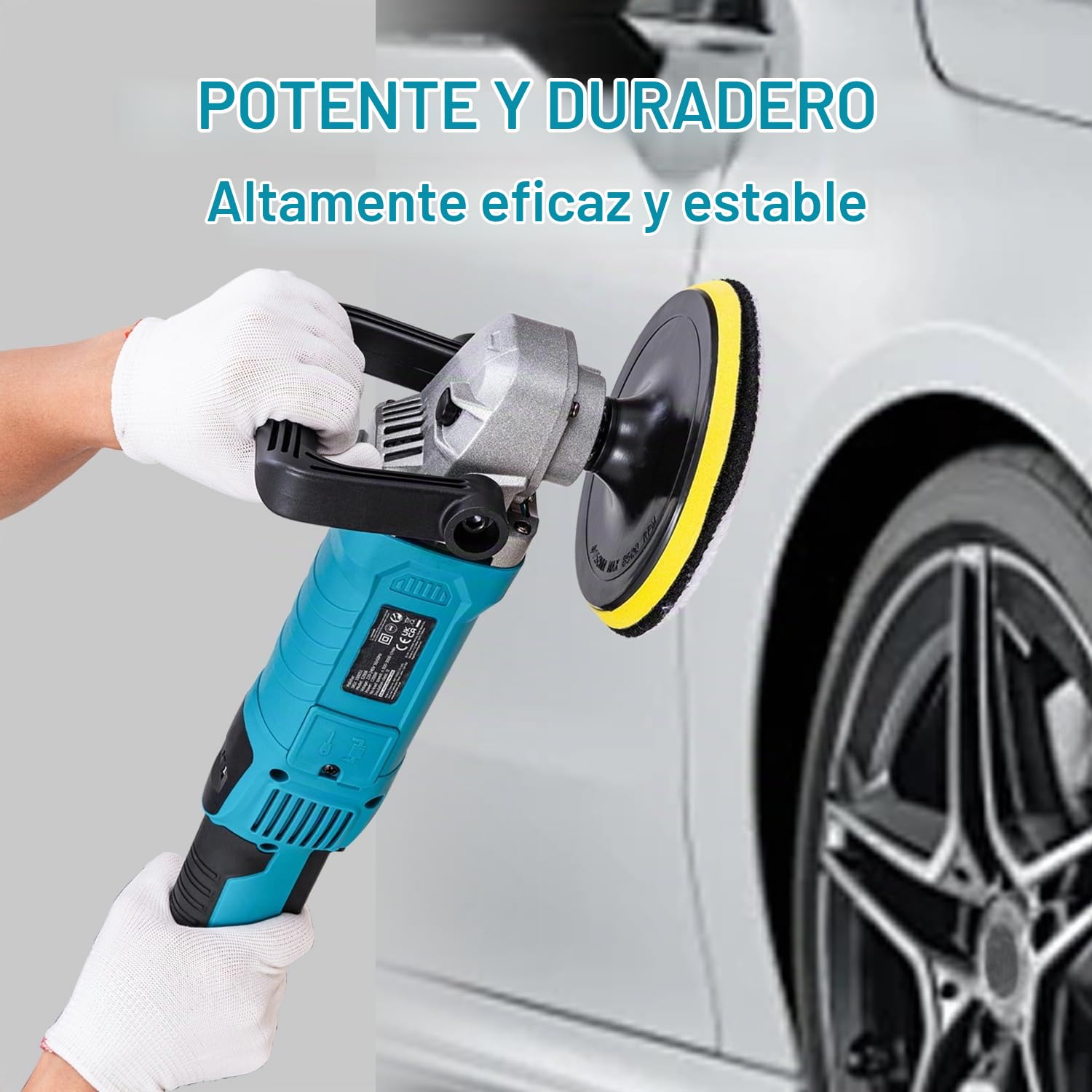 KATSU Tools Pulidora eléctrica coche 1200 W 150 mm – rotativa, 6 velocidades variables, lijadora angular máquina de encerado detailing