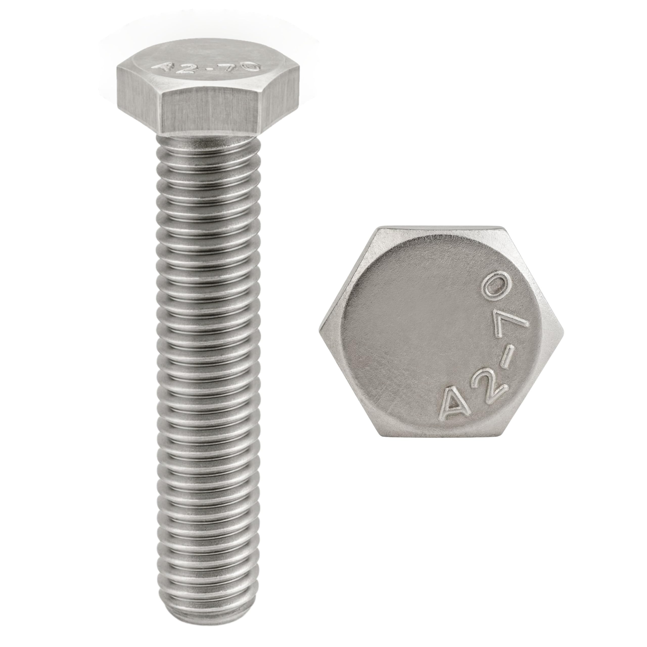 PRORAJE M20 x 35mm Stainless Steel Screws Total Thread Hex Head (M20 x 35) - A2 (304) Stainless Steel - Screw Head H (TH) - DIN 933: Pack of 2