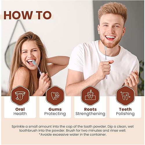 Miniatura 4 de Elemental Wellness, polvo de dientes remineralizante para dientes y encías saludables, polvo de dientes totalmente natural, sabor a clavo de olor,