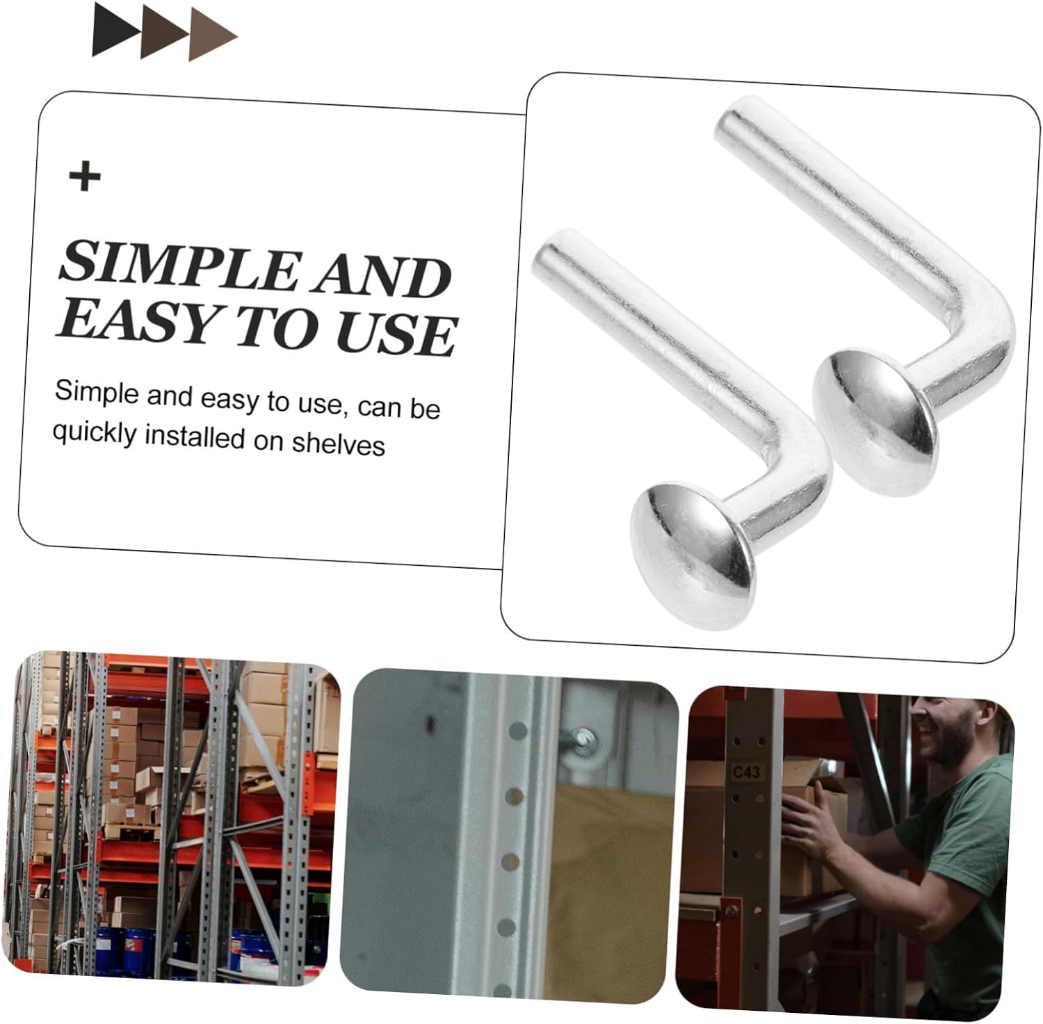 OSALADI 100pcs Shaped Drop for Pallet Racking Heavy Duty Safety Clips for Beam Locking Storage Rack Accessories for Warehouse Use