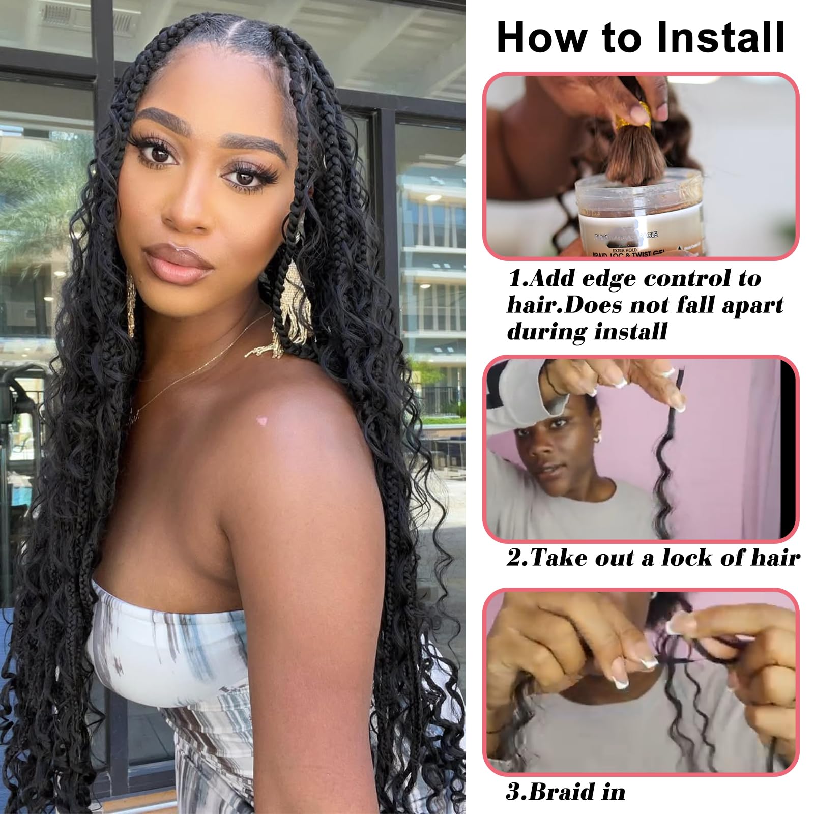 Benehair Boho Braids Human Hair Extensions - 20 Inch Deep 