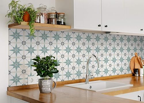 Miniatura 6 de Adhesivos para azulejos Mi Alma, 24 unidades, Talavera, plantillas de pared, calcomanías para despegar y pegar, fácil aplicación, ideal para baño,