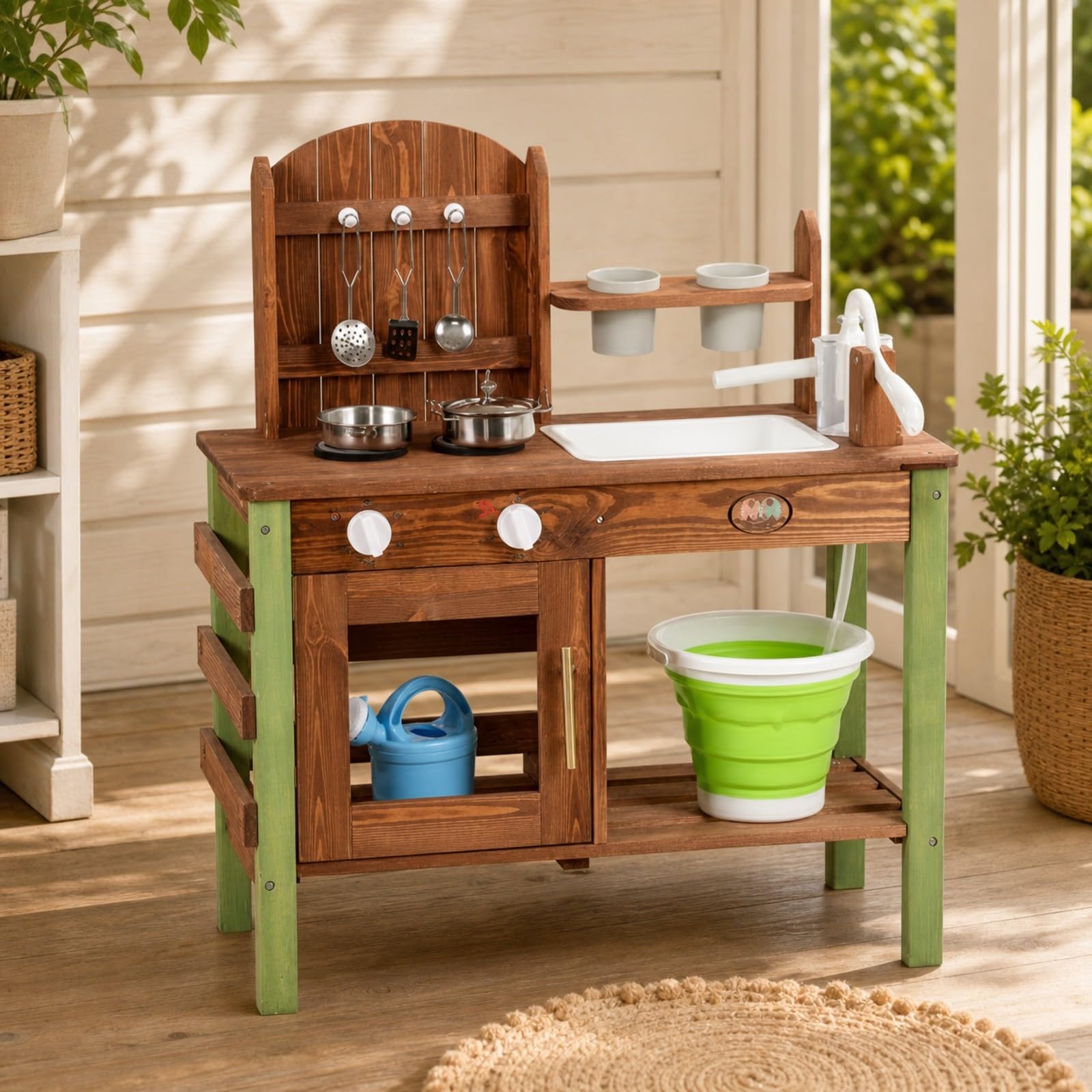 Harilla Gcattolo con Lavandino Durevole | Sicura, in Legno per Bambini, Atossica, Cucinino, Giardino