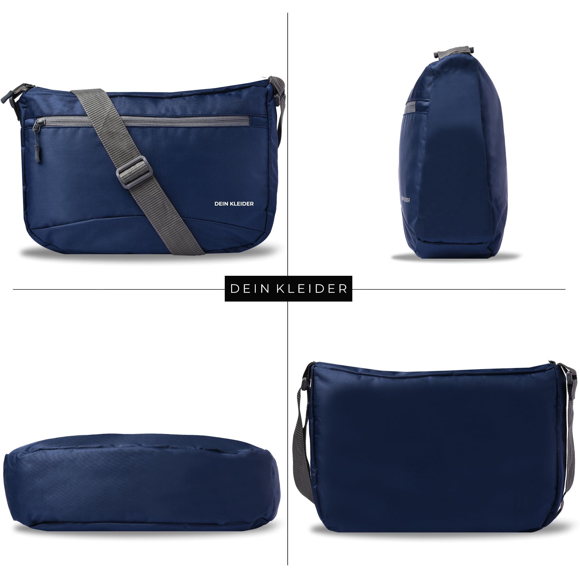 DEIN KLEIDER Nylon Sling Cross Body Travel Office Business Messenger one Side Shoulder Bag for Men and Women (Navy Blue) 2