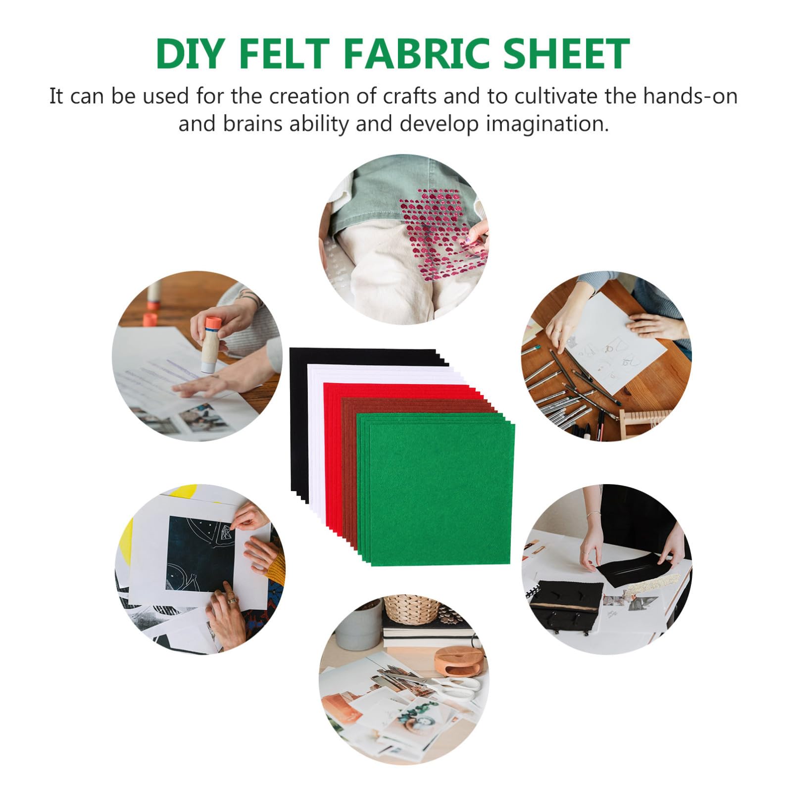 60stücke Teiliges Bunter Filzplatten Für Bastelprojekte Weihnachtsdekoration Für DIY-handarbeiten Kreative Gestaltungen
