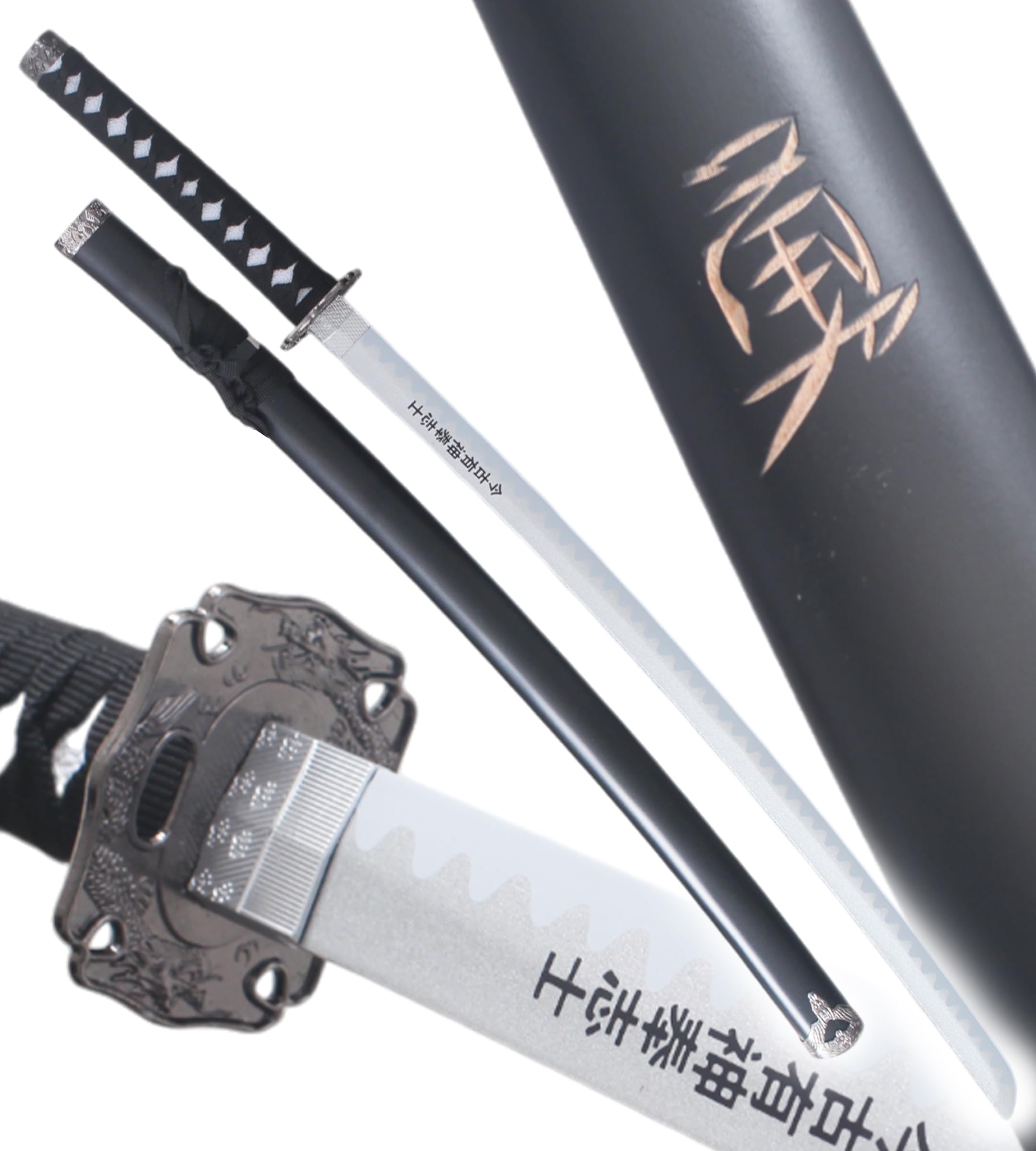 Set 3 Katanas en Bois Lame en Bois Katana Wakizashi Tanto Epee Sabre Katana Japonais Katana Le Dernier Samourai Decoration Cosplay + Presentoir