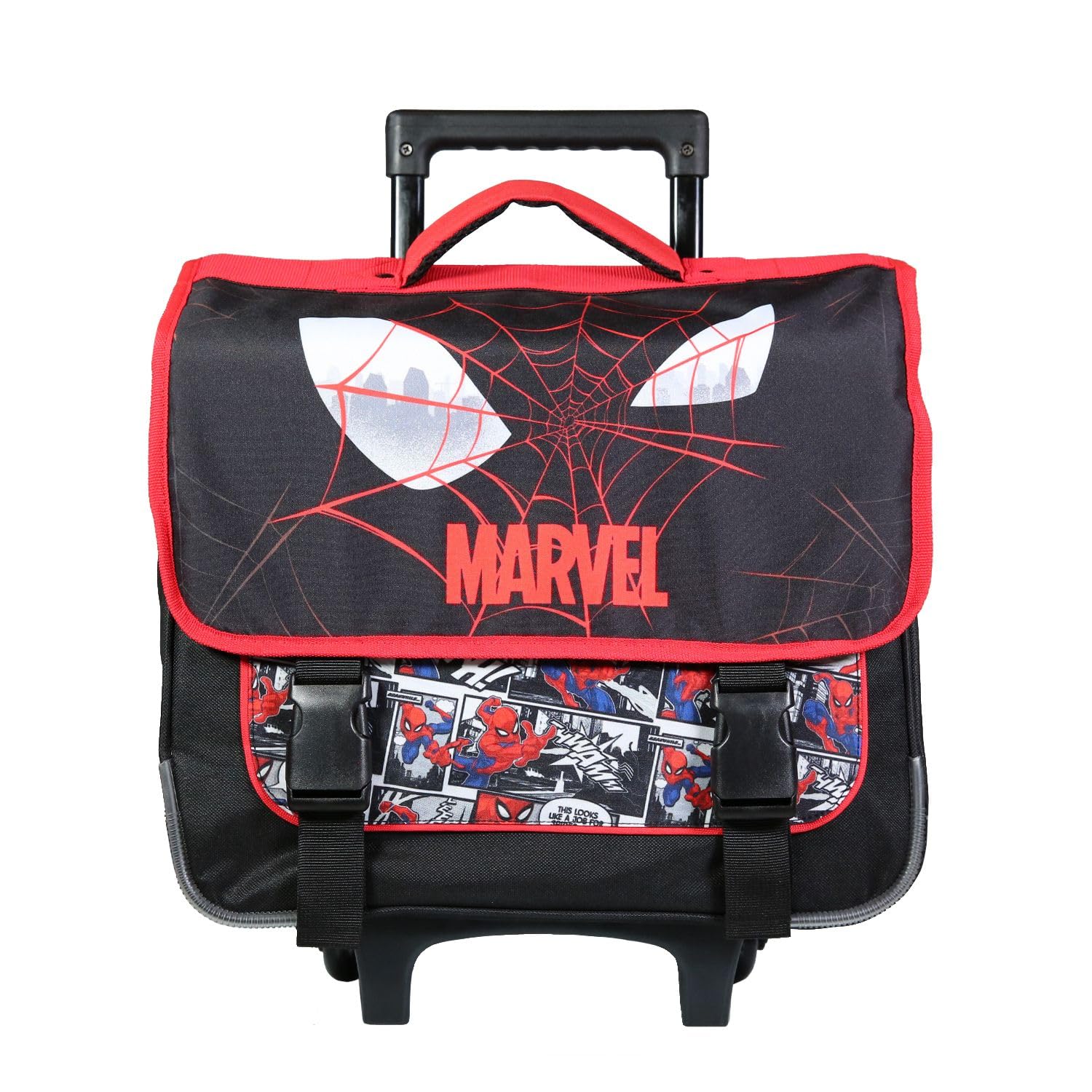 Bagtrotter Cartable à roulettes 38 cm Spider-Man Noir Toile d'araignée