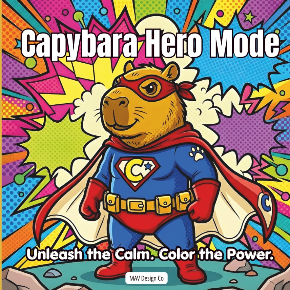 Capybara Hero Mode: Bold Pop Art Coloring Book for Adults and Teens: Fun, High-Energy Capybara Coloring Book with Comic Style Designs, Superhero ... Creativity (Capybara Pop Art Adventures)