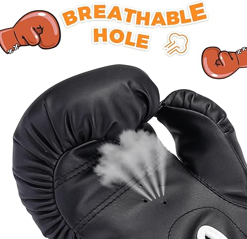 Miniatura 7 de Guantes de boxeo para niños, guantes de entrenamiento de boxeo juvenil para niños y niñas de 3 a 9 años, guantes de lucha de 4 y 6 onzas, saco de