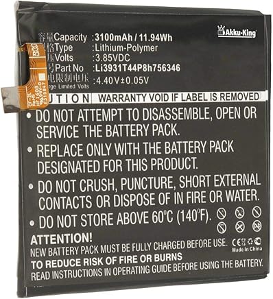 Akku-King bater?a sustituir ZTE Li3931T44P8h756346 - Li-Polymer 3100mAh - para Axon 7, Grand X4, Blade V8 Pro, A2017U, BV8P121, Z956, Z971, Z978