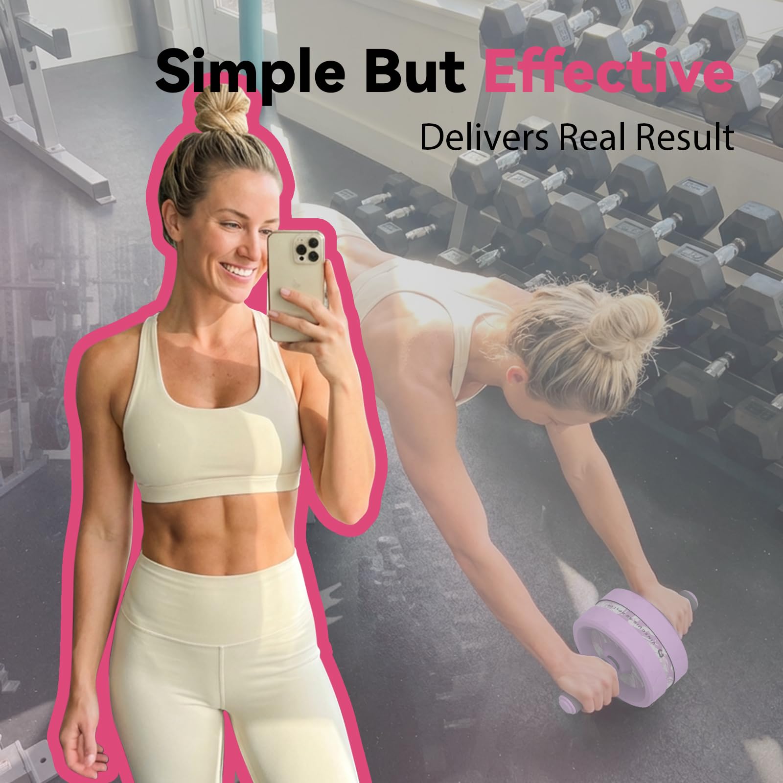 VINSGUIR Ab Roller Wheel, Abs & Core Workout Equipment for Home Gym with Knee Pad Accessories, Abdominal Wheel for Full-body Strength Training