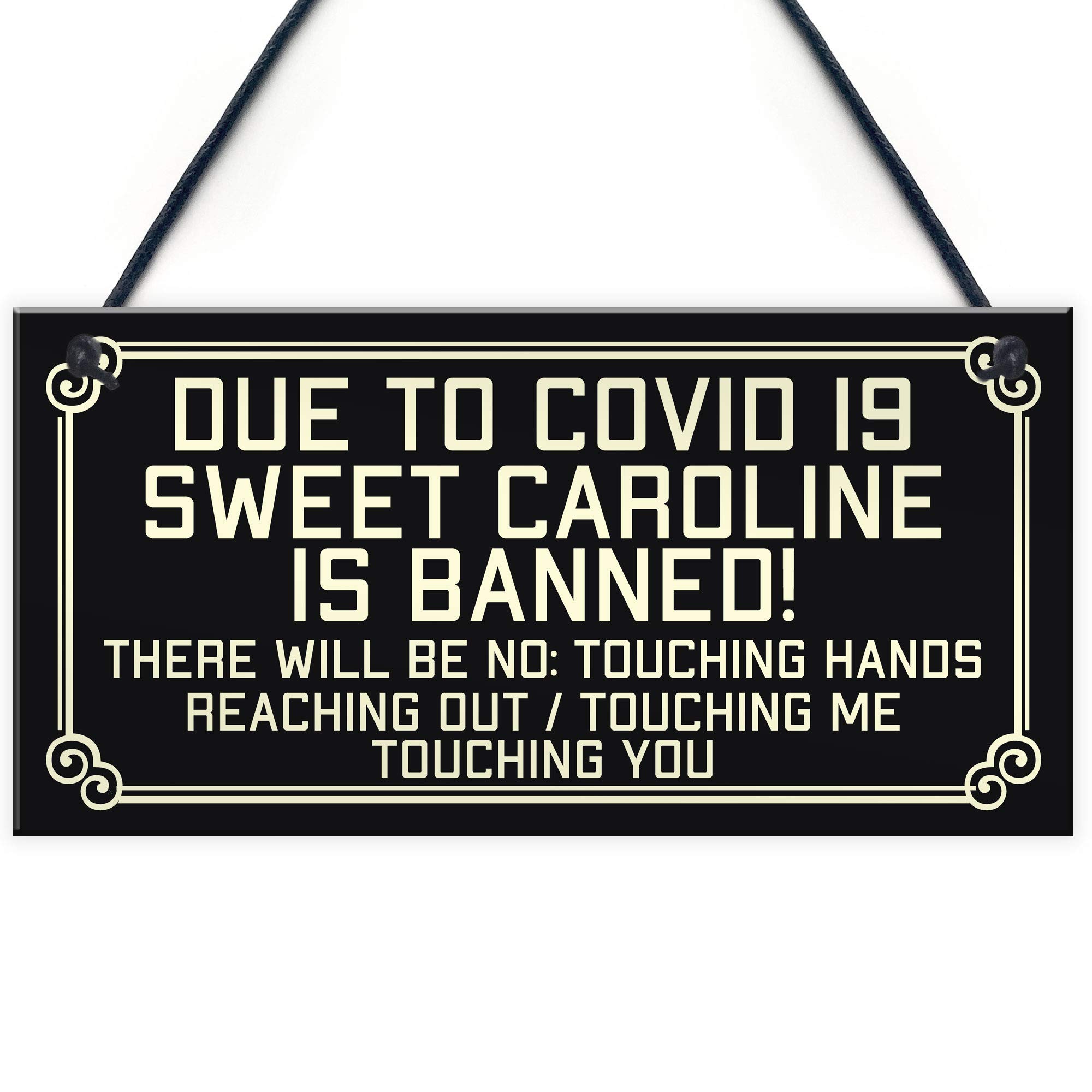 RED OCEAN Novelty Funny Bar Sign Sweet Caroline Banned Man Cave Home Bar Gift For Him