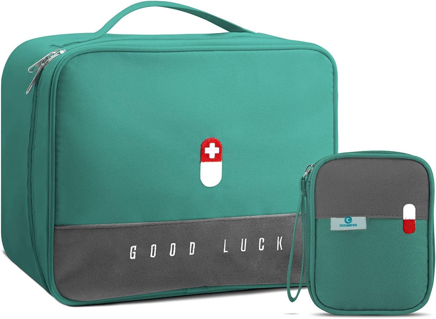 Portable First Aid Empty Kit Pouch Emergency Survival Bag Medicine Bag for Home Office Travel Camping Sport Backpacking - Set of 2 [Multicolor]-image-35