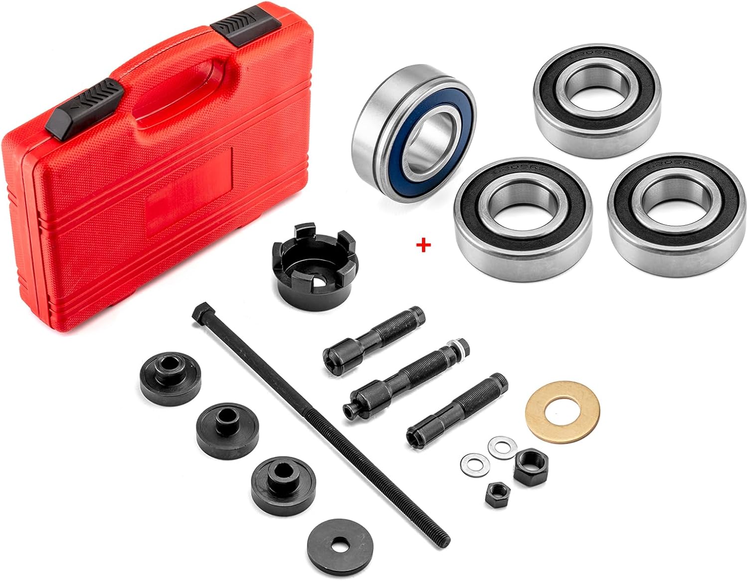 Wsays Wheel Bearing Puller Tool Kit with Wheel Bearing Kit Sealed with ABS Compatible with Harley Touring CVO Street Electra Road Glide Road King Ultra Limited 2008-2024