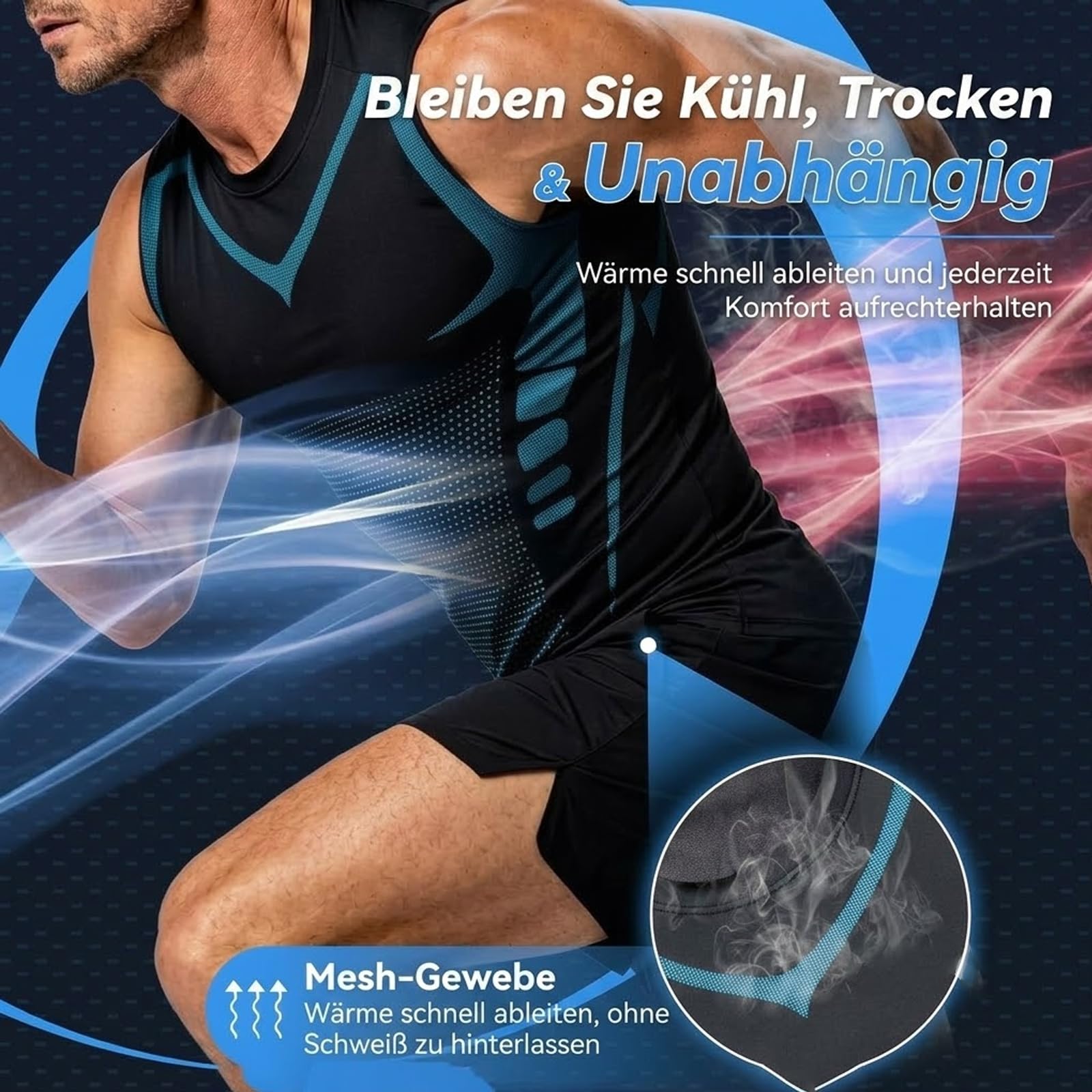 Slim Kompression Shirt Herren, Unsichtbares Atmungsaktiv Compression Shirt
