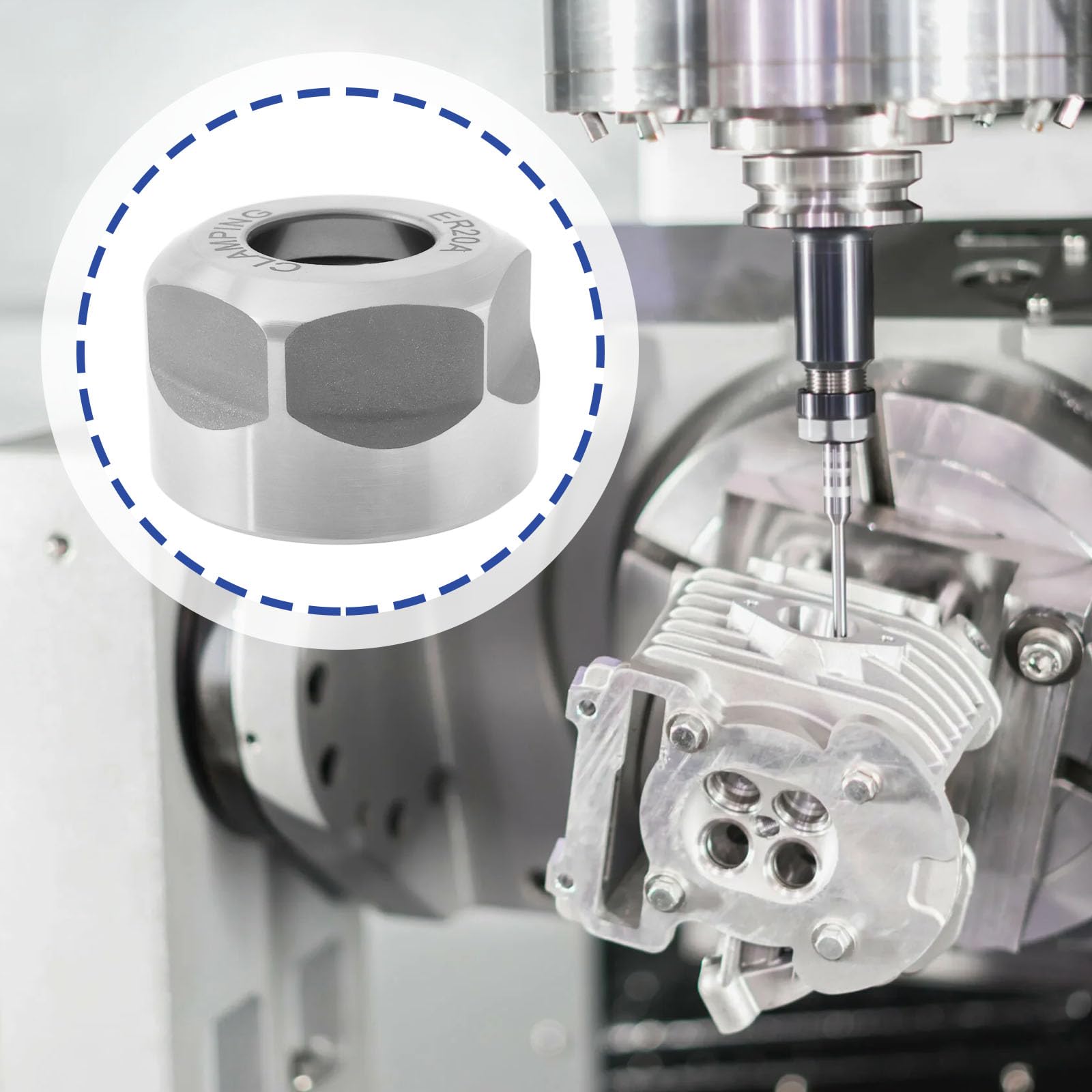 Écrou De Serrage ER20 à Roulement à Billes - Précision 0,003 Mm - Plage 3-8 Mm - Pour Tours CNC Et Machines-outils - Acier 20CrMnTi